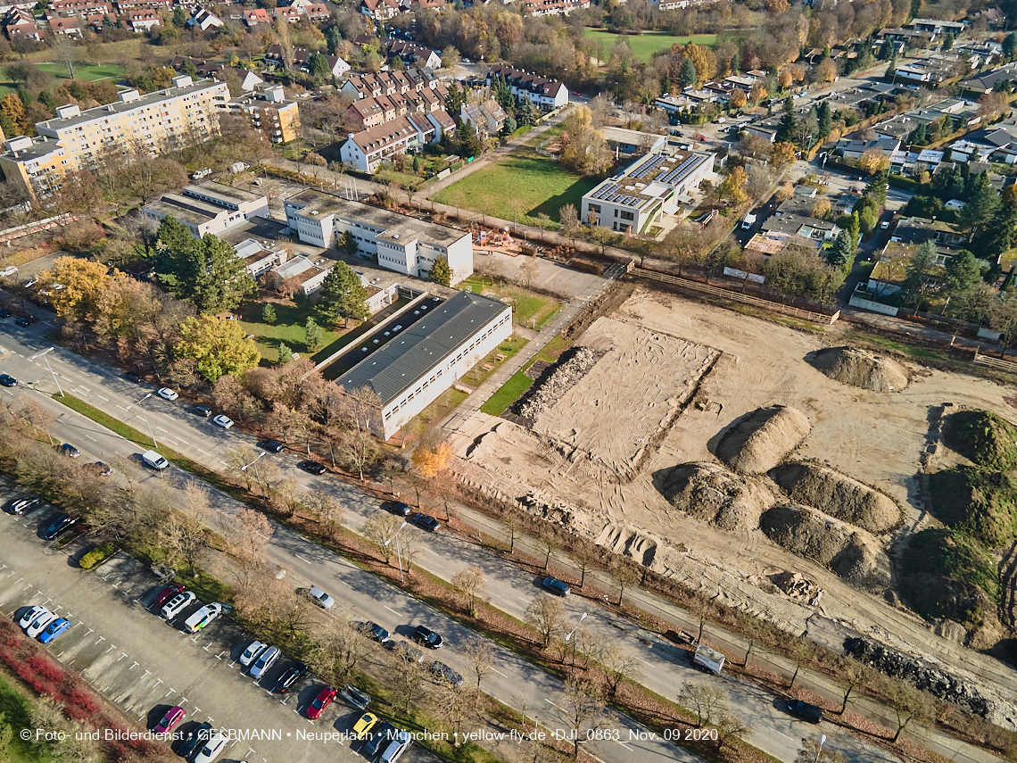 09.11.2020 - Baustelle der neuen Grundschule am Karl-Marx-Ring in Neuperlach